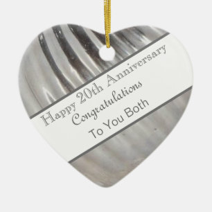 20周年結婚プラチナハート セラミックオーナメント