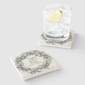 20周年結婚ヴィンテージアンティークスタイリッシュ ストーンコースター (横)