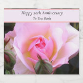 20周年結婚完全英語バラ スパークリングワインラベル (シングルラベル)