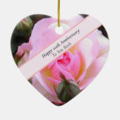 20周年結婚完全英語バラ セラミックオーナメント (裏面)