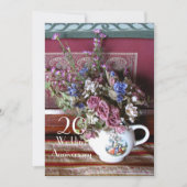 20周年結婚記念パーティー ヴィンテージ ティーポット 招待状 (正面)