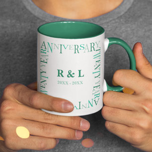20周年結婚記念日のエメラルドグリーンギフト マグカップ