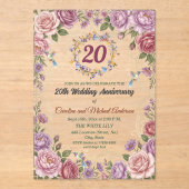 20周年結婚記念日ハチドリ アクリル招待状 (正面)
