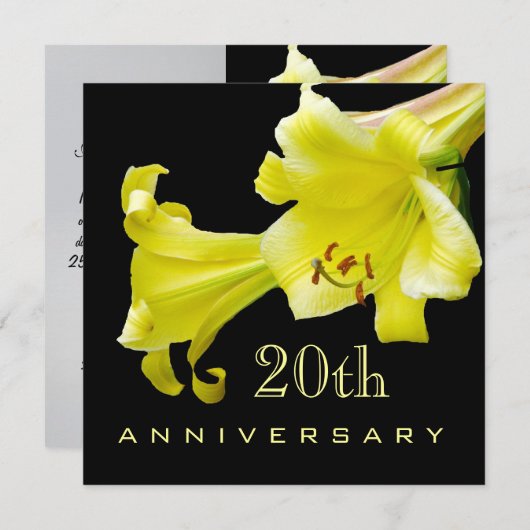 20周年結婚記念日招待状 招待状 (正面/裏面)