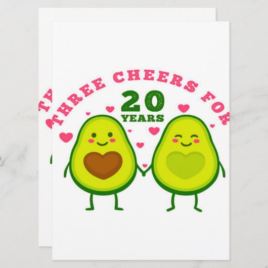 20周年結婚記念日｜夫へのプレゼントメニュー メニュー (正面/裏面)