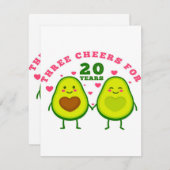 20周年結婚記念日 | 夫へのプレゼント招待 招待状 (正面/裏面)