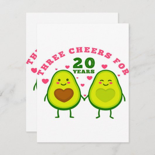 20周年結婚記念日 | 夫へのプレゼント招待 招待状 (正面/裏面)