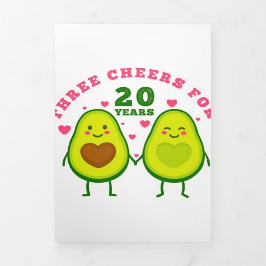 20周年結婚記念日 | 夫へのプレゼント トリフォル 三つ折り案内状 (カバー)