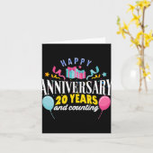 20周年結婚Tシャツ20アイ カード (黄色い花)