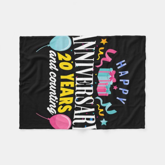20周年結婚Tシャツ20アイ フリースブランケット (正面(横))