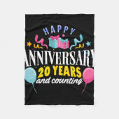 20周年結婚Tシャツ20アイ フリースブランケット (正面)