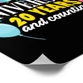 20周年結婚Tシャツ20アイ ポスター (角)