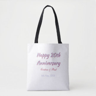 20周年記念おめでとう パープルマロウ 結婚式 名前 トートバッグ