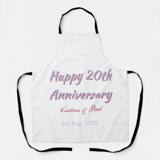20周年記念おめでとう パープルマロンの結婚式の名前 エプロン