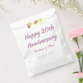 20周年記念おめでとう パープルマロンの結婚式の名前 フェイバーバッグ (封をした状態)
