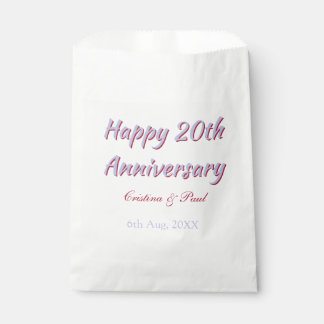 20周年記念おめでとう パープルマロンの結婚式の名前 フェイバーバッグ