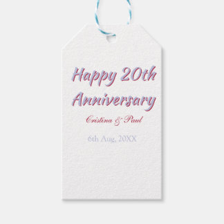 20周年記念おめでとう PURPLE MARON WEDDING NAME ギフトタグ