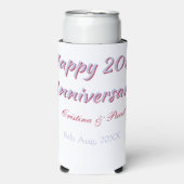 20周年記念おめでとう PURPLE MARON WEDDING NAME  スリム缶クーラー (Seltzer正面)