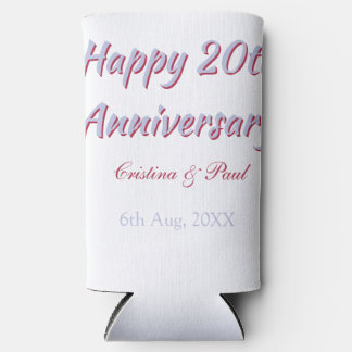 20周年記念おめでとう PURPLE MARON WEDDING NAME スリム缶クーラー