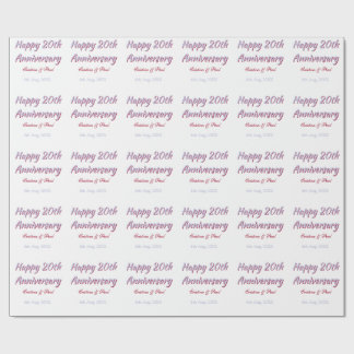 20周年記念おめでとう PURPLE MARON WEDDING NAME ラッピングペーパー