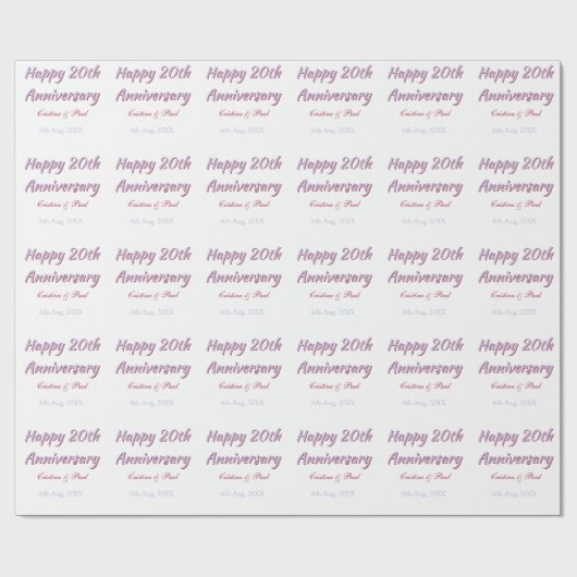 20周年記念おめでとう PURPLE MARON WEDDING NAME  ラッピングペーパー (フラット)