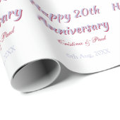 20周年記念おめでとう PURPLE MARON WEDDING NAME  ラッピングペーパー (ロールコーナー)
