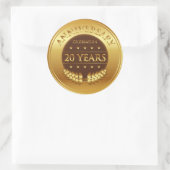 20周年記念お祝い金ゴールドメダル ラウンドシール (バッグ)