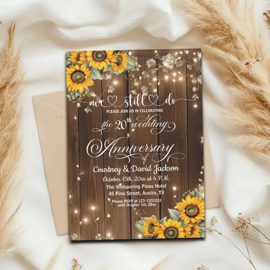 20周年記念のウェディング ストリング ライト 招待状