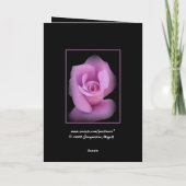 20周年記念のピンクのバラの花のカード カード (裏面)