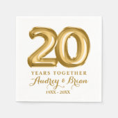 20周年記念の名入れ スタンダードカクテルナプキン (正面)