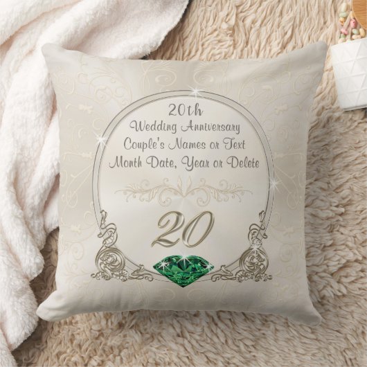 20周年記念の豪華な贈パーソナライズされたり物 クッション (ブランケット)