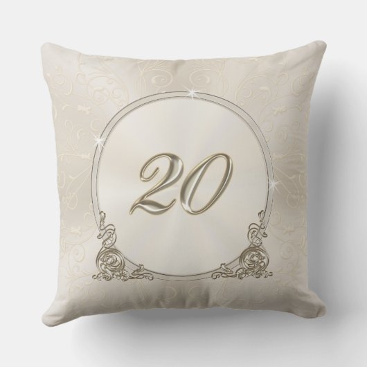 20周年記念の豪華な贈パーソナライズされたり物 クッション (裏面)