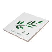 20周年記念エメ結婚ラルドグリーンモノグラム タイル (側面)