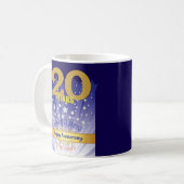 20周年記念カスタムリカバリー記念日ボールド数字 コーヒーマグカップ (正面左)
