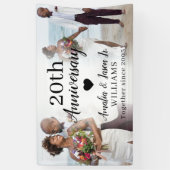 20周年記念カスタム2枚の写真コラージュ 横断幕 (縦)