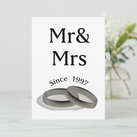 20周年記念カップルギフト Mr & Mrs 1997 カード (スタンド正面)