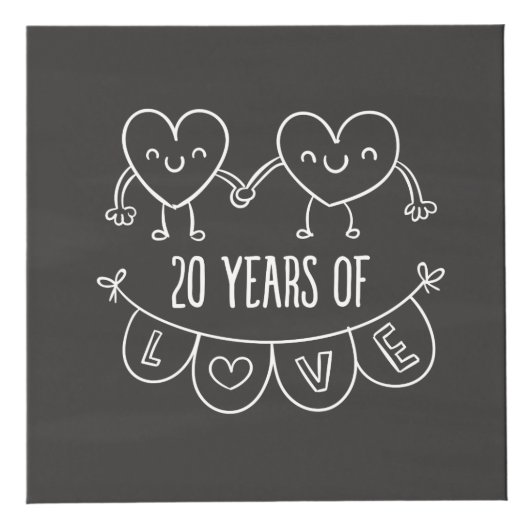 20周年記念ギフトチョークハート フォトキューブ (右)