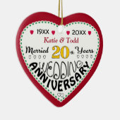 20周年記念ギフトハート型クリスマス セラミックオーナメント (右)