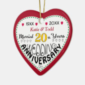 20周年記念ギフトハート型クリスマス セラミックオーナメント (左)