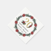 20周年記念クリスマスナパーソナライズされたプキンス スタンダードカクテルナプキン (角)