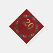 20周年記念クリスマスナパーソナライズされたプキンス スタンダードカクテルナプキン (角)