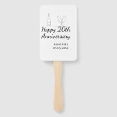 20周年記念シャンパンボトル グラス 名入れ ハンドファン (裏面)