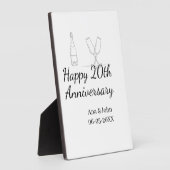 20周年記念シャンパンボトル グラス 名前入り フォトプラーク (側面)