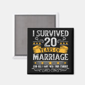 20周年記念シ結婚ャツツカップルのご夫婦Wif マグネット (正面/裏面)