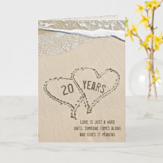 20周年記念ビーチハートカード カード (黄色い花)
