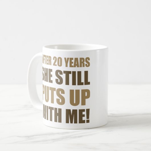 20周年記念ユーモア男性へ コーヒーマグカップ (正面左)