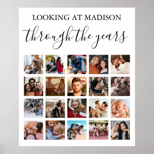 20周年記念写真コラージュのポスター ポスター (正面)