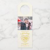 20周年記念写真結婚宝石ハート ボトルネックタグ (正面)