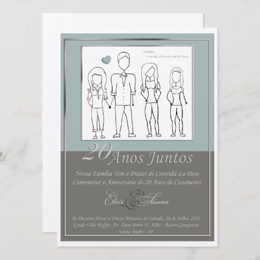 20周年記念招待状 招待状 (正面/裏面)