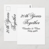 20周年記念日名前日付年シミ ポストカード (正面/裏面)